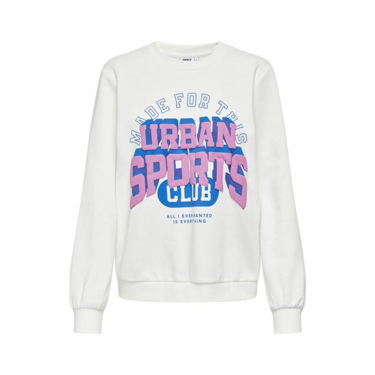 Women’s Sweatshirt without Hood Only Onlkimmie White S