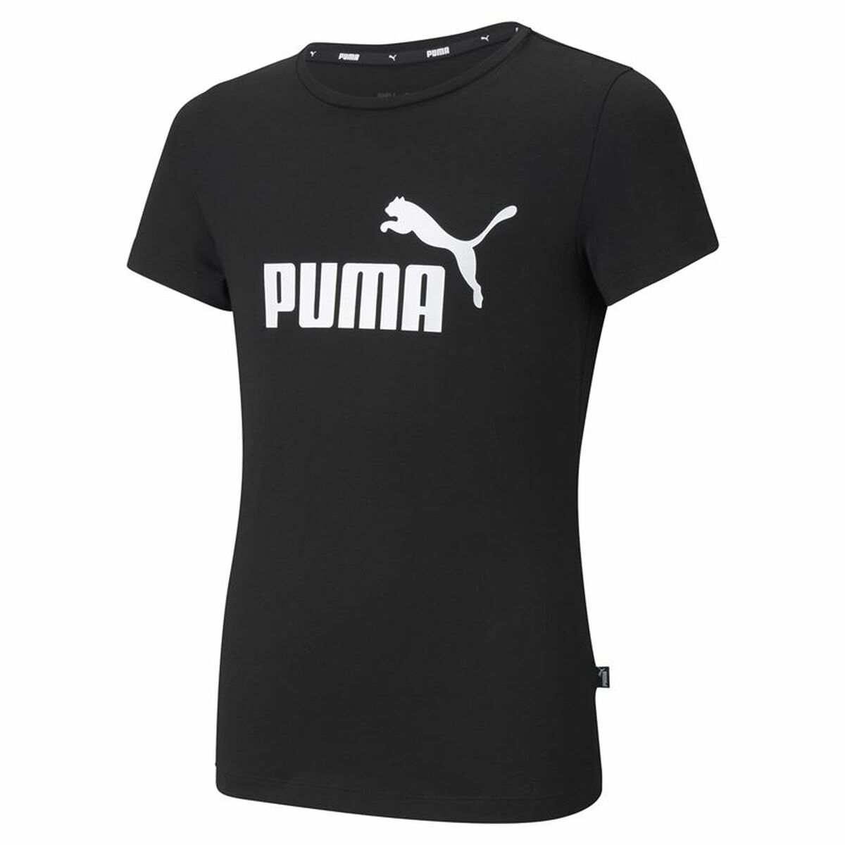 Child's Short Sleeve T-Shirt Puma Ess Logo G Black 9-10 Years