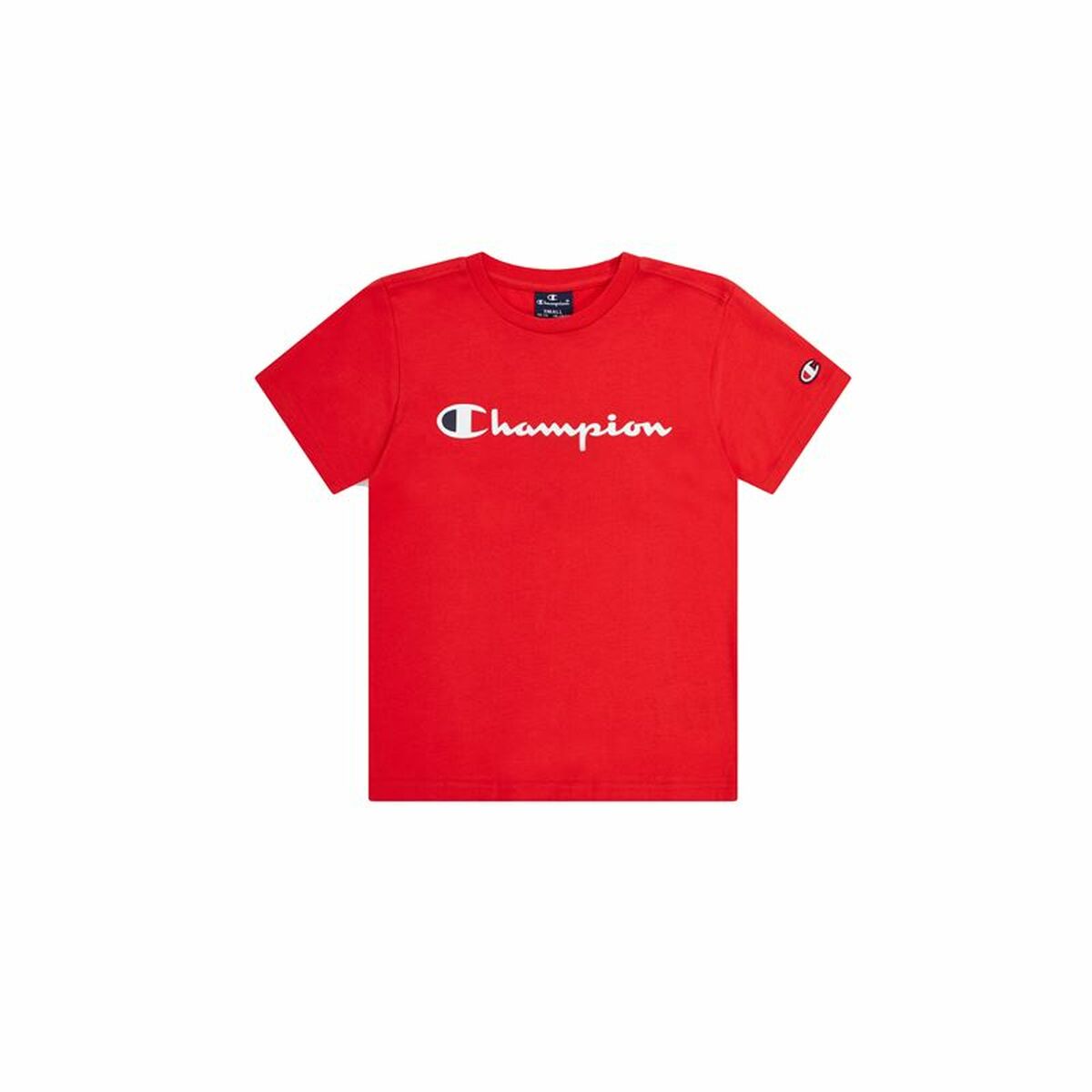 Child's Short Sleeve T-Shirt Champion Crewneck Red 15-16 Years