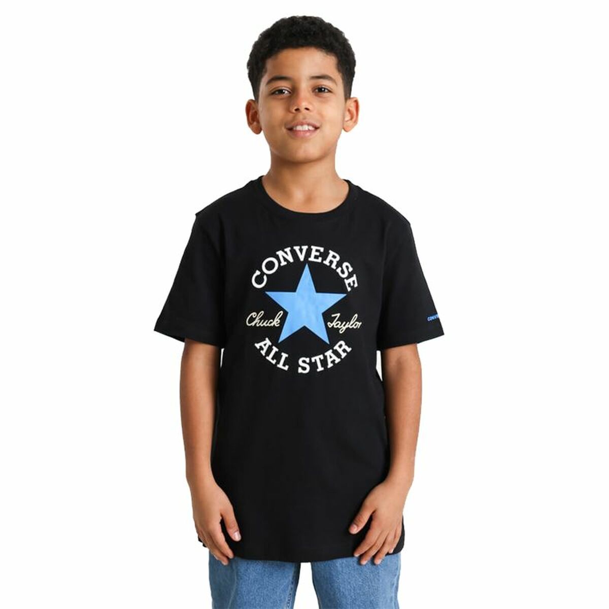 Child's Short Sleeve T-Shirt Converse Sustainable Core Black 12-13 Years